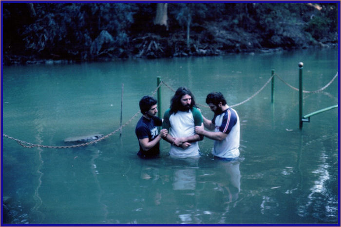 Me getting baptized in the Jordan River